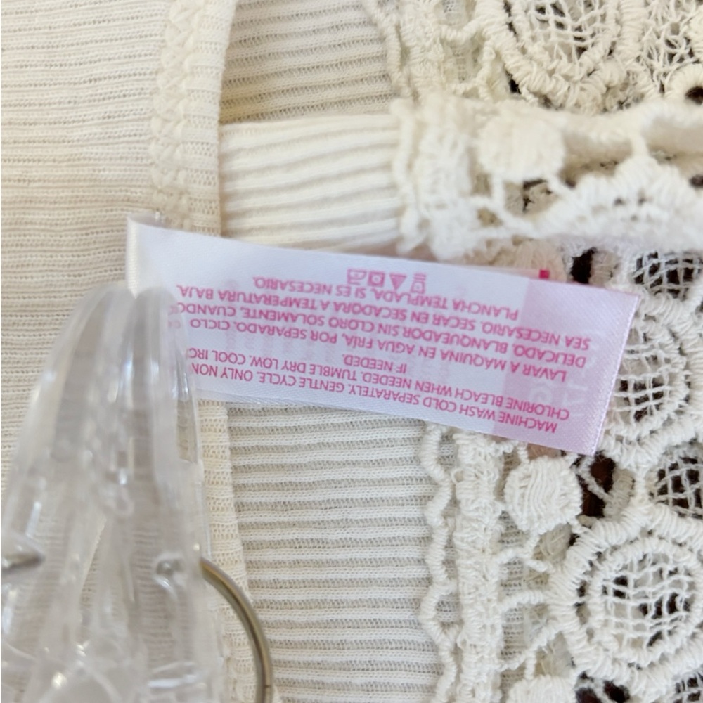 No Boundaries Lace Trim Tank Tops - White and Cream - Picture 11 of 11